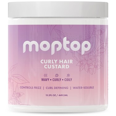 MopTop Curl Custard Gel for Fine, Thick, Wavy &amp; Kinky-Coily Hair - Anti Frizz Moisturizer, Curl Definer &amp; Lightweight Activator with Aloe, Great for Dry Hair, 16 oz.