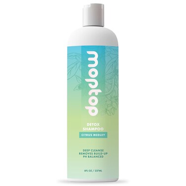 MopTop Detox Shampoo &ndash; Scalp Clarifying Shampoo for Build Up, Hard Water, Dirt &amp; Oil, Sulfate &amp; Paraben Free Hair Care for All Hair Types &ndash; Thin, Straight, Wavy, Curly &amp; Coily (Citrus Medley, 8oz)