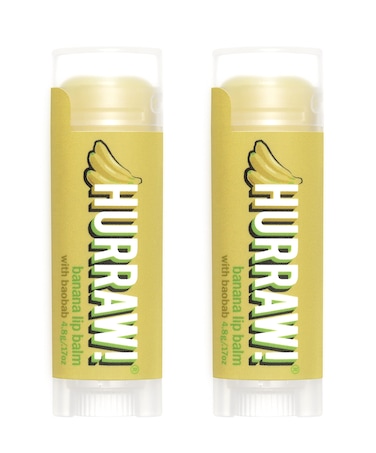 Hurraw! Banana Lip Balm, 2 Pack: Organic, Certified Vegan, Cruelty and Gluten Free. Non-GMO, 100% Natural Ingredients. Bee, Shea, Soy and Palm Free. Made in USA
