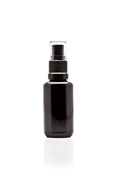 Infinity Jars 30 Ml (1 fl oz) Black Ultraviolet Glass Fine Mist Spray Bottle Cleaning Products Refillable Containers Homemade Perfume Blends Room, Sprays Bath Beauty Hair, Screw Top Bottles