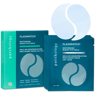 Patchology Restoring Eye Gel Patches with Retinol &amp; Collagen - Under Eye Mask for Dark Circles, Puffy Eyes, &amp; Wrinkles - Anti-Aging Overnight Eye Pads Set to Brighten Skin Care for Eye Bags (5 Pairs)