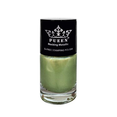 PUEEN Rocking Metallic Nail Polish for Nail Stamping Big 5-Free Formula Nail Color Lacquer (603 Golden Delicious)-BH000522
