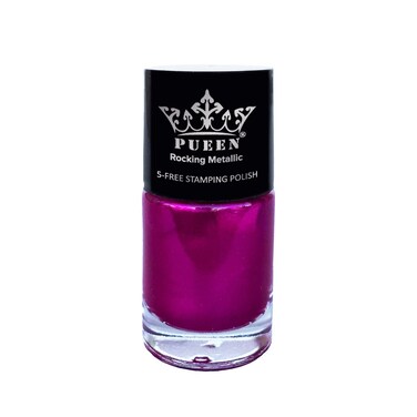 PUEEN Rocking Metallic Nail Polish for Nail Stamping Big 5-Free Formula Nail Color Lacquer (604 Twilight Magenta)-BH000578