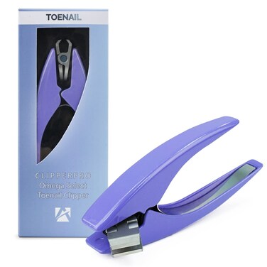 CLIPPERPRO Omega Select Toenail Clipper - Toe Nail Clipper for Women, Men, and Seniors   Ergonomic, Easy to Grip Small Nail Clippers   Nail Cutters with Steel Blades and 180 Degree Swivel Head