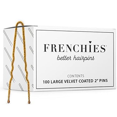 Frenchies French Twist Hair Pin, Ultra Flocked Extra Soft French Hair Pins for Women, Wedding, Updo Extensions, or Wig, 100 Count, Blond, Small (2 inch)