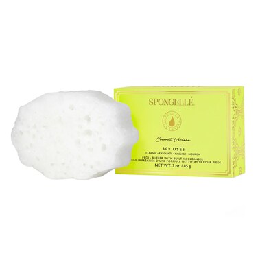 SPONGELL&Eacute; Coconut Verbena Pedi-Buffer with Built-In Cleanser - Exfoliates, Softens &amp; Smooths Feet for a Spa-Like Pedicure Experience, 30+ Uses