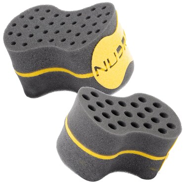 Hair Sponge for Black Men and Women, Hair Twisting Sponge, Barber Curling Care Tool for Afro, Dreads, Curls, Coils &amp; Twists (Black, Double Sided, Oval, Plastic Handle)