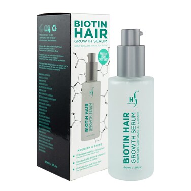 HerStyler Biotin Hair Serum for Women - for Dry and Damaged Hair - Boosts Shine, Hair Growth, Thickening - Non Greasy - 2 Fl. Oz. (1 Pack)