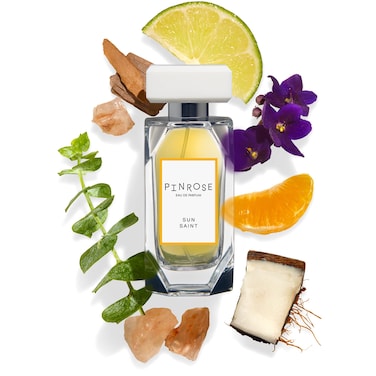 PINROSE Sun Saint Eau de Parfum Spray (1.7 fl oz/50 ml) for Women. Clean, Vegan and Cruelty-Free Beachy Citrus Fragrance. Perfect Purse Size.