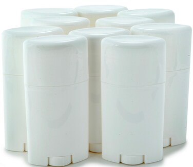 Vivaplex, 10, White, Empty, 2.5 oz Deodorant Containers with Caps