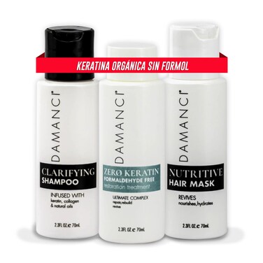 ZerO Keratin Revival Kit, Mascarilla Para el Cabello, Keratina Organica sin Formol, Formaldehyde Brazilian Keratin Hair Treatment, Ritual Botanico Keratina Organica (2.3 Oz)