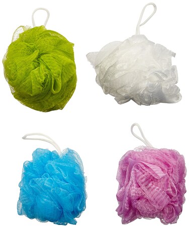 Mesh Bath Pouf Sponge 4 Pack
