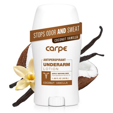 Carpe Underarm Antiperspirant Deodorant Advanced Sweat &amp; Odor Protection Formula - Antiperspirant for Women &amp; Men Helps to Combat Excessive Sweating with Odor Control - Coconut Vanilla