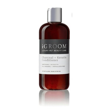 iGroom Charcoal Keratin Dog Conditioner, Luxury Pet Beauty Care, Repairs Enhances Adds Moisture, Made in USA, Summer Fig, 16oz