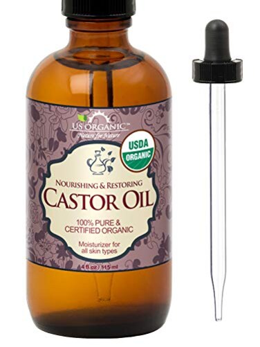 US Organic Castor Oil, USDA Certified Organic,Expeller Pressed, Hexane Free, 100% Pure &amp; Natural moisturizing and emollient properties, For Skin, Hair Care, Eyelashes, DIY projects (4 oz (115 ml))