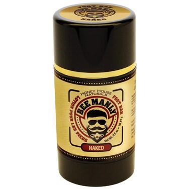 Honey House Naturals Bee Manly Foot Bar &ndash; 2.5 Ounce Twist Up Tube &ndash; All Natural Ultra Moisturizing, Odor Eliminating Foot Bar &ndash; Made in USA
