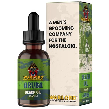 WARLORD Beard Oil &amp; Beard Softener for Men - Beard Moisturizer &amp; Natural Beard Oil to Reduce Itchy Skin, Tame Hair and Manage Frizz - Aruba, 1 Fl Oz