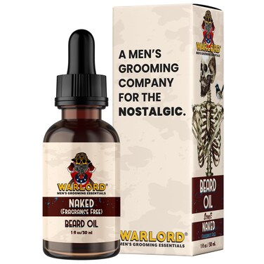 WARLORD Beard Oil &amp; Beard Softener for Men - Beard Moisturizer &amp; Natural Beard Oil to Reduce Itchy Skin, Tame Hair and Manage Frizz - Naked Unscented, 1 Fl Oz