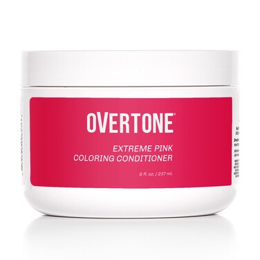 oVertone Color Depositing Conditioner - 8 oz, Extreme Pink, Semi Permanent Hair Color with Shea Butter &amp; Coconut Oil - Vegan, Cruelty-Free