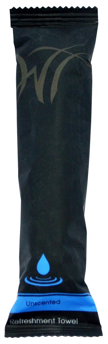 10" x 10" inch Moist Cotton Towel Individually Wrapped - Unscented (Case of 50)