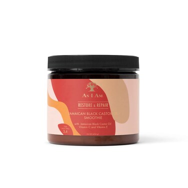As I Am Jamaican Black Castor Oil Smoothie 16 oz - with Ceramide, Vitamin C &amp; E - Enhanced Curl Definition - Lightweight - Strong Hold - Flake Free - Reduces Breakage &amp; Tangles