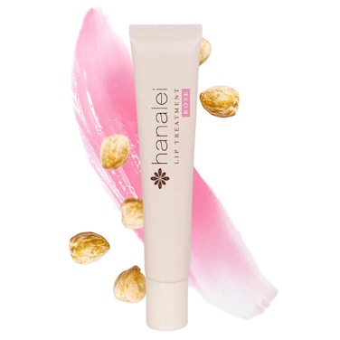 Hanalei Lip Treatment for Dry, Chapped Lips &ndash; Intensive Overnight Moisturizer with Kukui Oil, Shea Butter &amp; Grapeseed Oil &ndash; Hydrating Balm for Healing Cracks &ndash; Rose Pink Tint, 15g &ndash; Cruelty-Free
