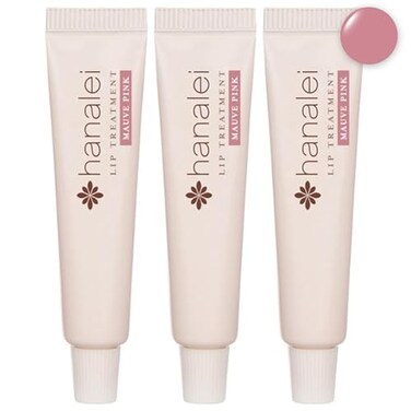 Hanalei Hydrating Lip Treatment Balm &ndash; Cruelty-Free, Paraben-Free Moisturizer for Severely Dry, Chapped Lips &ndash; Kukui Oil, Shea Butter &amp; Grapeseed Oil &ndash;Mauve Pink Tint, Travel-Size 3-Pack (5ml X 3)