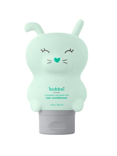 Bubbsi Creamy Coconut Oil Hair Conditioner for Kids, Baby   Light Natural Scent   Won't irritate eyes   Organic Coconut Oil + Shea   Sulfate-free   Curly or Dry Hair (Refillable Bottle, 8oz)