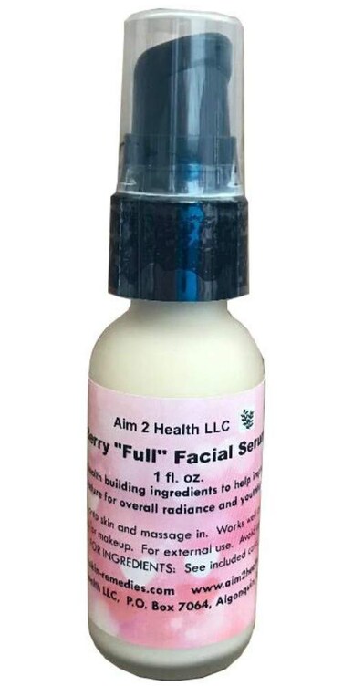 Berry "Full" Facial Serum Best Anti-Aging Face Serum Soothes Wrinkles &amp; Boosts Collagen Balances Skin Texture - Organic Blueberry, Cranberry &amp; Red Raspberry Leaf 1 OZ