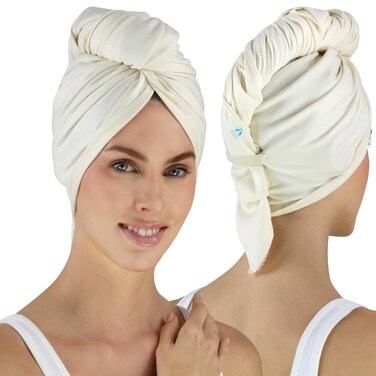 Anti Frizz Combed Cotton Natural Hair Towel not Processed, Dyed, or Bleached - Promotes Healthy Natural Hair - Extra Long Thick Hair (29"x45")