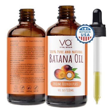 Batana Oil-Hair Growth Oil-4 Fl Oz-Glass Bottle-Cold Pressed-100% Raw-Dr Sebi Recommended-Essential Nutrients-For Women &amp; Men