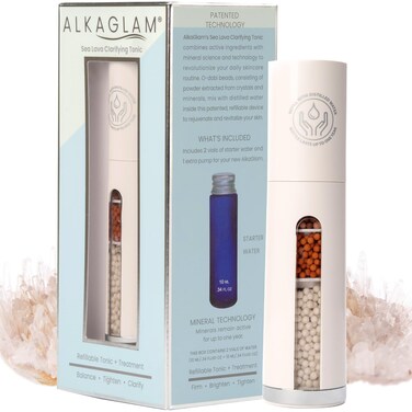 Face Toner for Dry Skin - Water Refillable Mineral-Based Deep Hydration Toner with Zinc, Magnesium, Kaolin, Tourmaline &amp; Zeolite for Sensitive Skin - Sea Lava Clarifying Skin Care Toner by AlkaGlam