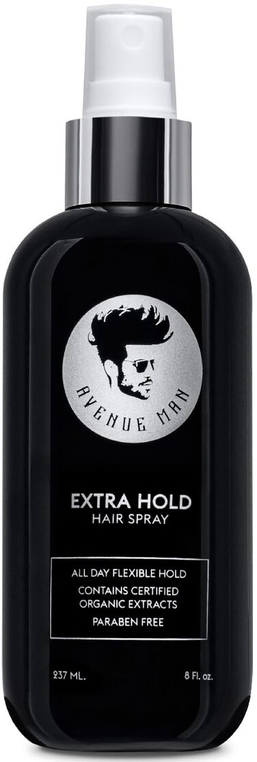 Avenue Man Extra Hold Fast Drying Hairspray with Herbal Extracts (8.5 oz) - All Day Firm Hold for All Hair Types, Paraben-Free