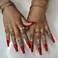 Blanca's Thick Press On Nails - Instant Long Acrylic Square Shaped Reusable 24 Piece Set with Glue, Fake Nails Full Cover for Women and Girls (Red)