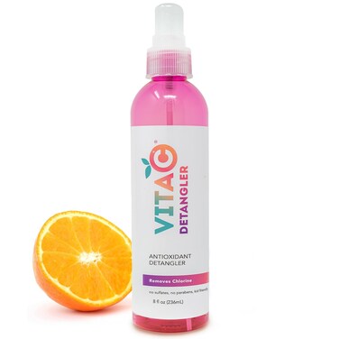 Vita C Swimmers Post-Swim Spray, Chlorine Eliminator to Condition &amp; Detangle your Hair, Patented Vitamin C Enriched Antioxidant Formula - 8 Fl Oz