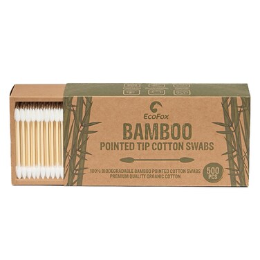 Precision Tip Cotton Swabs 500 Count   Organic &amp; Biodegradable Pointed Cotton Buds   100% Eco-Friendly &amp; Natural   Perfect for Makeup, Fine Cleaning, Art