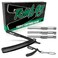 Tomb45 Triple Cartridge Razor Holder   Disposable Razor Safety Handle For Barbers   100% Metal Grip &amp; 3 Adjustable Blade Exposure Options For Shaving   Men's Straight Edge Razors Manual Shaver