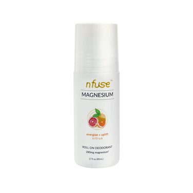 nfuse Natural Magnesium Roll-on Deodorant - Patented Magnesium Delivery Technology - Aromatherapeutic Essential Oils - Citrus: Energize + Uplift
