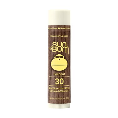 Sun Bum SPF 30 Sunscreen Lip Balm   Vegan and Cruelty Free Broad Spectrum UVA/UVB Lip Care with Aloe and Vitamin E for Moisturized Lips   Coconut Flavor  .15 oz