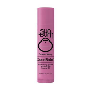 Sun Bum Groove Cherry Cocobalm   Hydrating Lip Balm With Aloe   Hypoallergenic, Paraben Free, Silicone Free,  0.15oz Stick