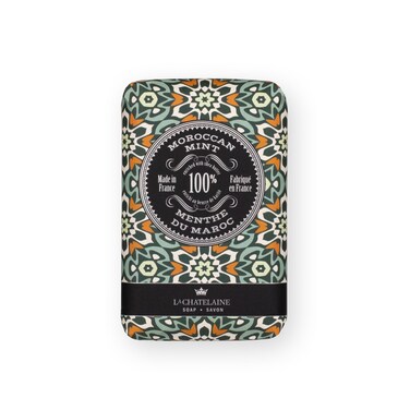 La Chatelaine Shea Butter Bar Soap  Natural and Organic  Triple Milled   Made in France   Unisex, Men, Women   Large (Moroccan Mint)