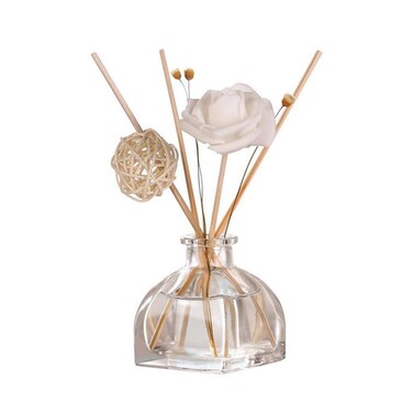 1Pcs Transparent Square Glass Diffuser Bottle Empty Refillable Fragrance Storage Container Dispenser Jars Pots Vials Case Diy Tool Accessories for Essential Oils Crafts (100ml/3.4oz)