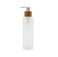 1 PC 120ml/4oz Refillable Translucent Frosted Glass Travel Lotion Pump Bottle Lotion Dispenser Toiletries Bottle Cosmetic Container Jar Pot Vial with Bamboo Pump for Essence Emulsion Cream etc