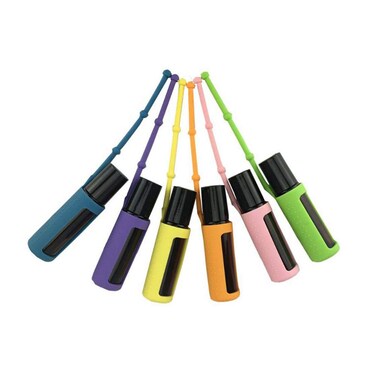 6 Pcs Silicone Roller Bottle Holder Sleeve Essential Oil Perfume Bottle Carrying Case Protector Travel Protective Cover Case Hang Rope 10ml Oil Bottle Color Random