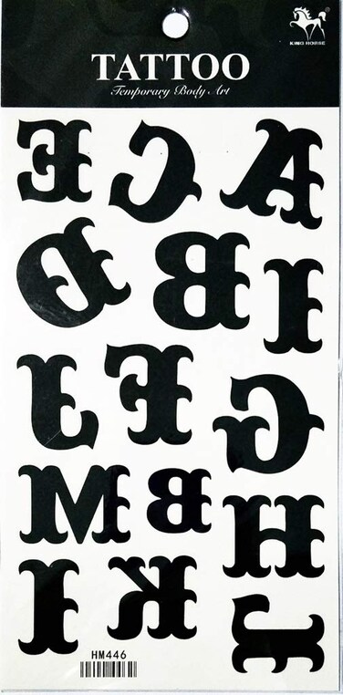 1 Sheet ABC letters English Alphabet School letters Temporary Tattoo for Women Girl Fake Tattoos Body Art Arm Jewelry Waterproof Tattoos Stickers Tattoos