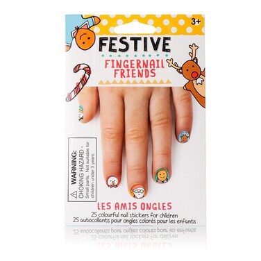Fingernail Friends Nail Stickers Nail Art for Children, Festive Holiday (50 Stickers)