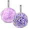 Bath Loofah, Shower Loofah, Body Loofah, Bath Sponge, Shower Sponge, Body Sponge, Bath Scrubber, Shower Scrubber, Body Scrubber, Rose-Shaped, Elegant (Set of 2 Pieces,Purple and Grey)