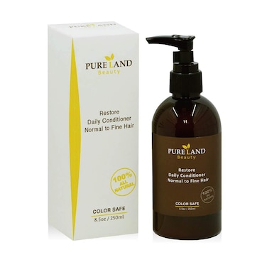 Pureland Beauty Restore Daily Conditioner - Natural Hair Conditioner for Normal to Fine Hair - Sulfate-Free and Plant-Based - 8.5 oz