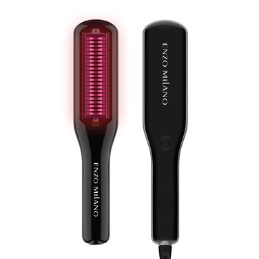 Enzo Milano - SX ENZOcool Professional 2-in-1 Hot Comb for Thick and Thin Hair, Close-to-Root Heating Straightener &amp; Curler for Wavy Styles