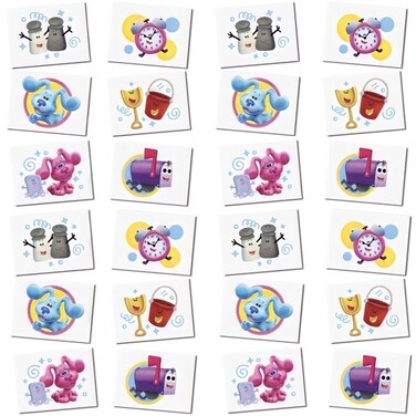 Unique Industries Blue's Clues Paper (Pack of 24)   Assorted Temporary Designs Tattoos, Medium